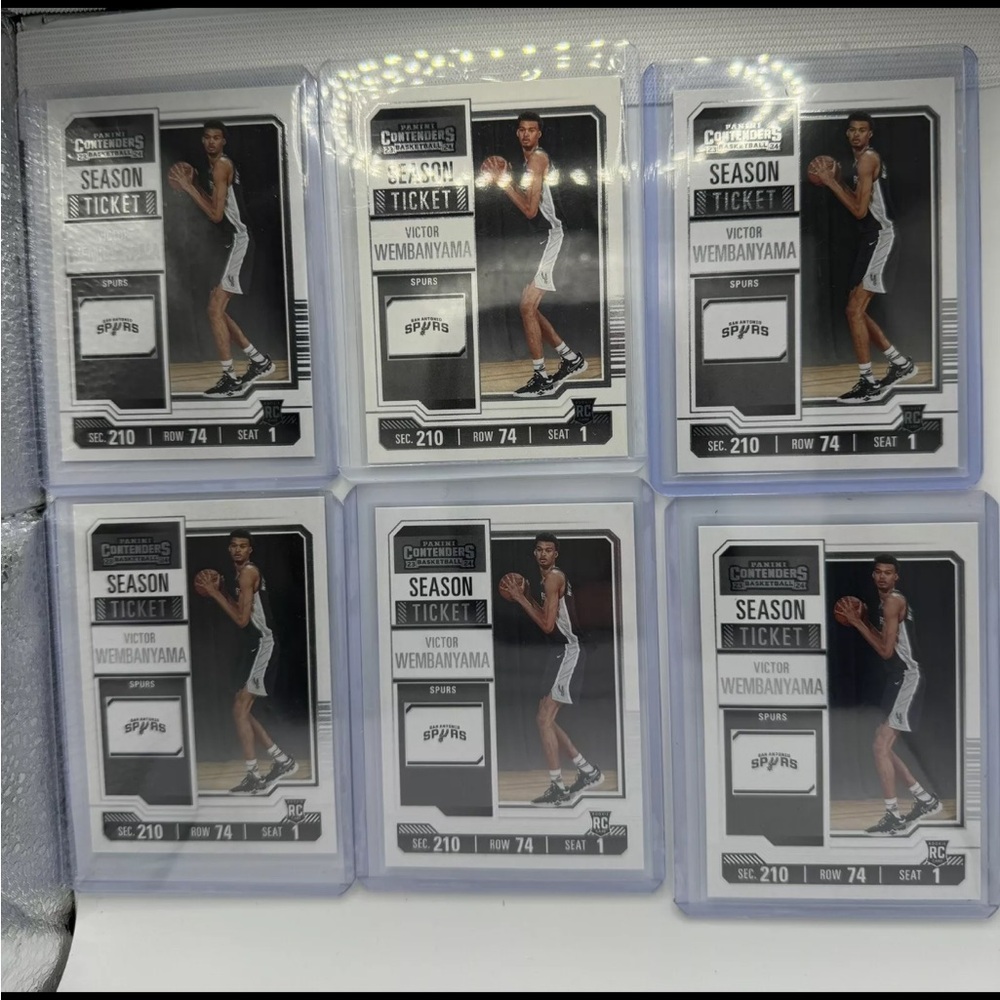 Lot of 6 Victor Wembanyama rookie ticket cards
